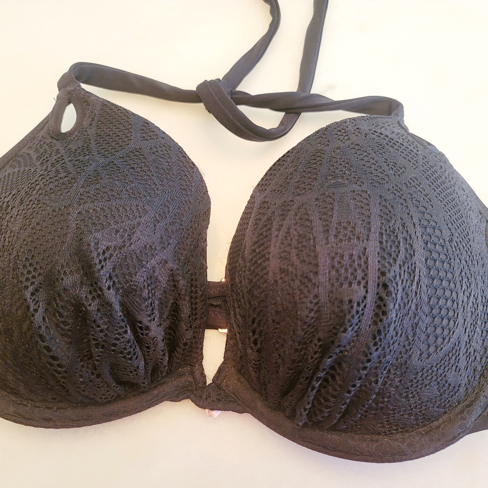 NWT Victoria Secret Elegant Black Lace Halter Bra